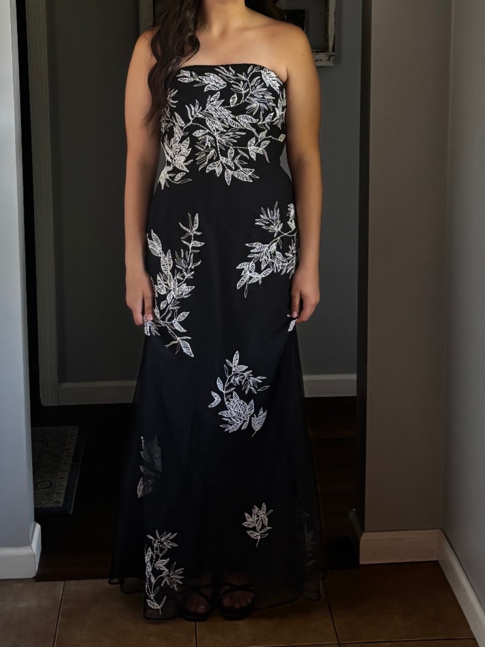 Black hand beaded formal dress